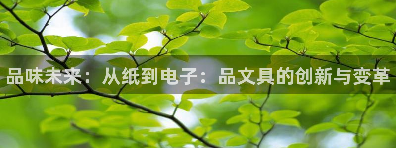 卧龙娱乐彩票官网下载：品味未来：从纸到电